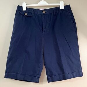 Liz Claiborne Women's Audra Chino Shorts w/ Cuffs Size 16 Navy